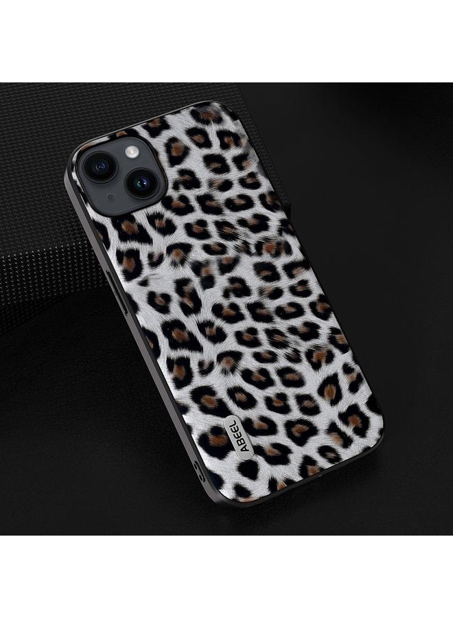 اس-توب جراب هاتف ABEEL ذو الحافة السوداء بتصميم جلد النمر لهاتف iPhone 15 Plus - Image 2