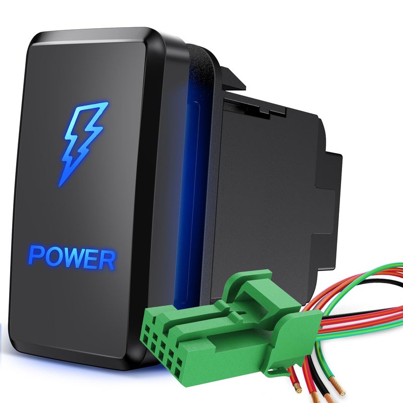مفتاح دفع الطاقة Nilight 12V ON Off مع مجموعة أسلاك موصل 154 x 083 بديل لتويوتا تاكوما وتندرا 4رانر FJ كروزر هيلوكس فورتشنر