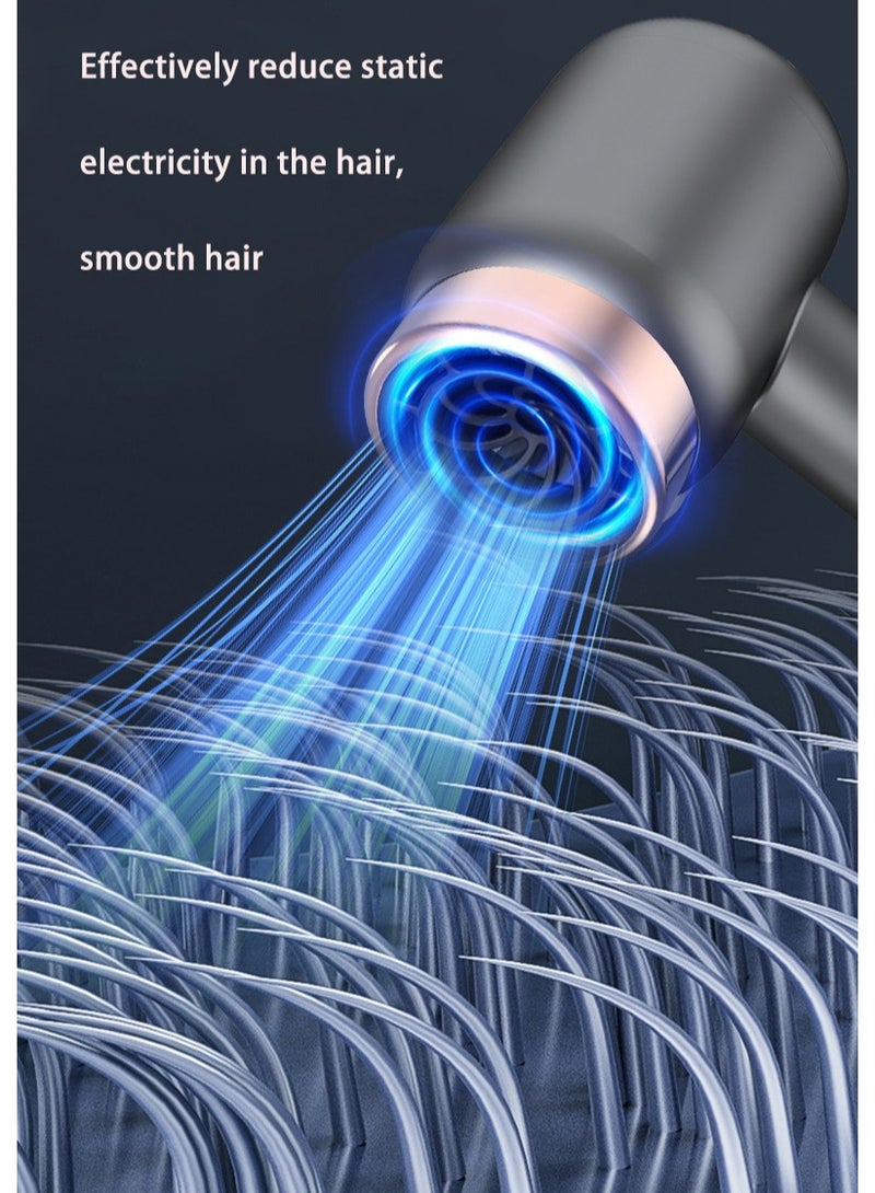 ميون مجفف شعر لاسلكي فائق السرعة، مجفف شعر احترافي، محرك تيار متردد بقوة 1000 واط، مجفف شعر سريع التجفيف بالأيونات، 3 إعدادات للحرارة وهواء بارد بلمسة واحدة للشعر المجعد والمستقيم - Image 5