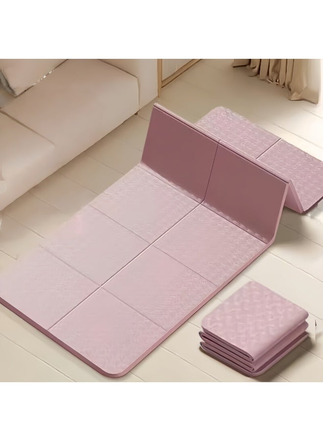Portable Foldable Yoga Mat,Thickened Fitness Mat with Storage Bag,Non-Slip Eco-Friendly TPE Yoga Mat,Suitable for Yoga,Pilates and Travel Fitness,183X61X0.8cm(Pink) - Image 1