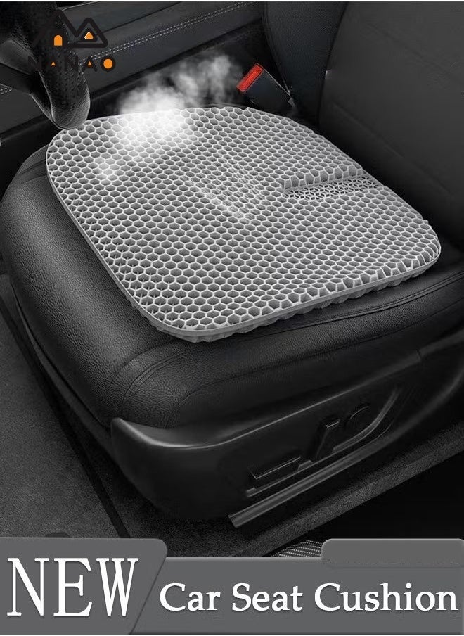 NANAO Gel Seat Cushion for Long Sitting With Black non-slip cloth cover, Breathable Car Seat Cushion, Back, Sciatica, Tailbone Pain Relief Cushion for Car, Desk Chair, Wheelchair,Office Chair  - Image 1