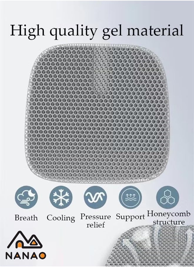 NANAO Gel Seat Cushion for Long Sitting With Black non-slip cloth cover, Breathable Car Seat Cushion, Back, Sciatica, Tailbone Pain Relief Cushion for Car, Desk Chair, Wheelchair,Office Chair  - Image 3