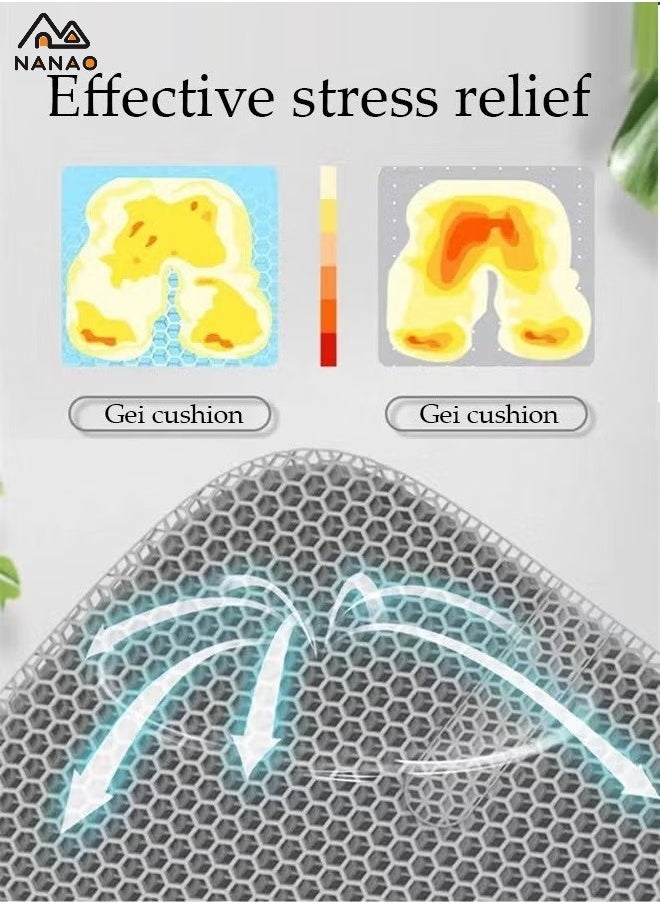 NANAO Gel Seat Cushion for Long Sitting With Black non-slip cloth cover, Breathable Car Seat Cushion, Back, Sciatica, Tailbone Pain Relief Cushion for Car, Desk Chair, Wheelchair,Office Chair  - Image 4