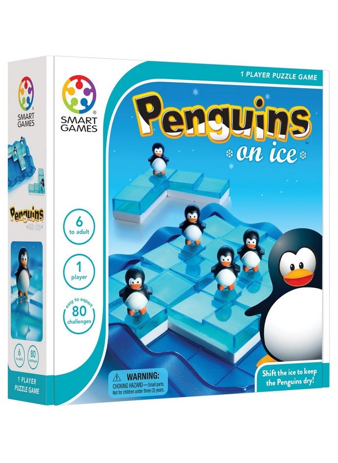 SmartGames - SmartGames Penguins on Ice - A Sliding Cognitive Skill-Building Puzzle Game for Ages 6 - Adult - Image 1