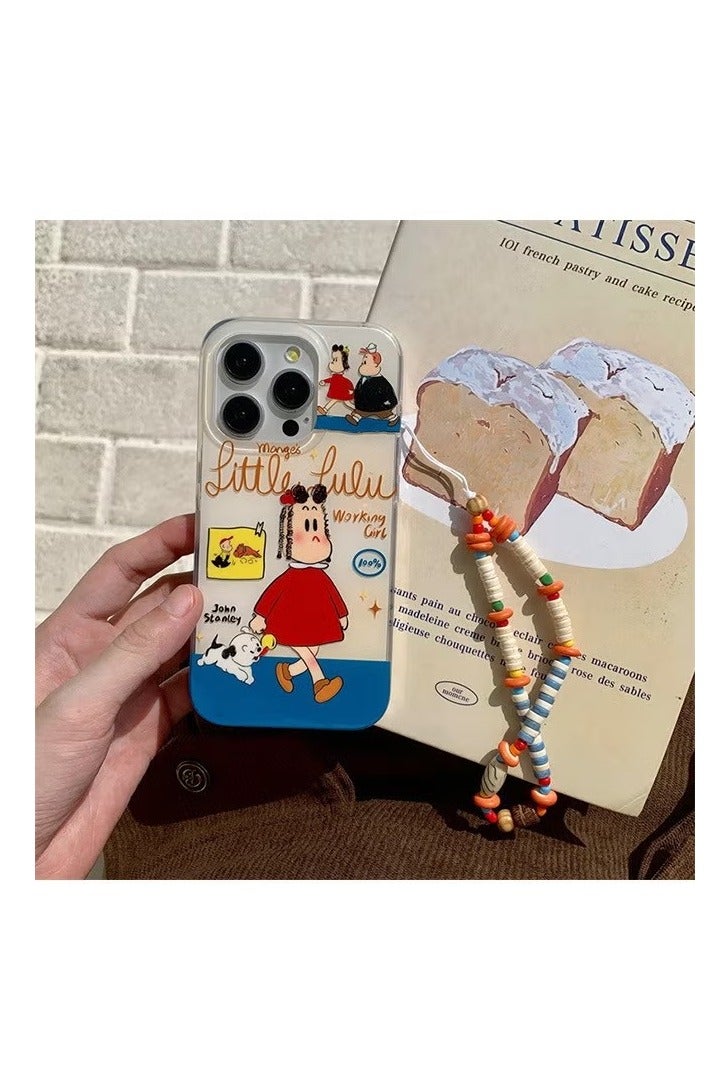 Compatible with iPhone 16 Pro Max Case, Healing Graffiti Cartoon Pattern Shockproof Case Cover with Lovely Strap Bracelet Chain, Silicone Material Anti-Fall Drop Protection Case for iPhone 16 Pro Max 6.9 inches - Image 5