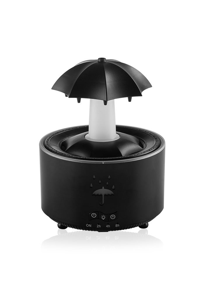 توبي مرطب هواء دوار للمظلة مع 7 مصابيح LED وجهاز تحكم عن بعد ومؤقت من ، 300 مل، اسود - Image 1