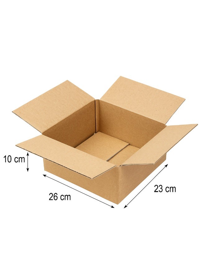 Royal Apex 3-Ply Corrugated Cardboard Moving Box (26 x 23 x 10 cm) – Shipping, Storage & Gift Packing Cartons – Durable Kraft Packaging – Pack of 10 - Image 2