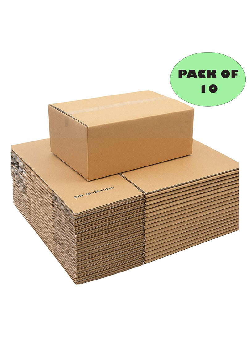 Royal Apex 3-Ply Corrugated Cardboard Moving Box (26 x 23 x 10 cm) – Shipping, Storage & Gift Packing Cartons – Durable Kraft Packaging – Pack of 10 - Image 4