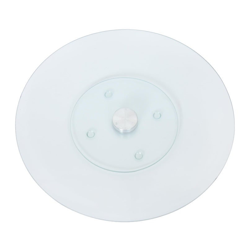 Creative Home 125 Inch Tempered Glass Lazy Susan Turntable Smooth Aluminum Bearing Cake Dessert Stand Ideal for Parties Cheese Boards Table Serving Icing Cakes Elegant Durable Easy to Rotate - Image 2