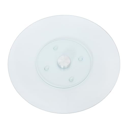 Creative Home 125 Inch Tempered Glass Lazy Susan Turntable Smooth Aluminum Bearing Cake Dessert Stand Ideal for Parties Cheese Boards Table Serving Icing Cakes Elegant Durable Easy to Rotate - Image 1