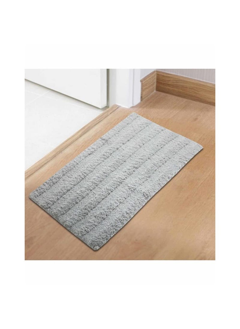 SPACES Spaces DRYLON Bath Mats Small Anti Skid Stain Resistant Fade Resistant (Solid 40CMX60CM)-Silver  - Image 3