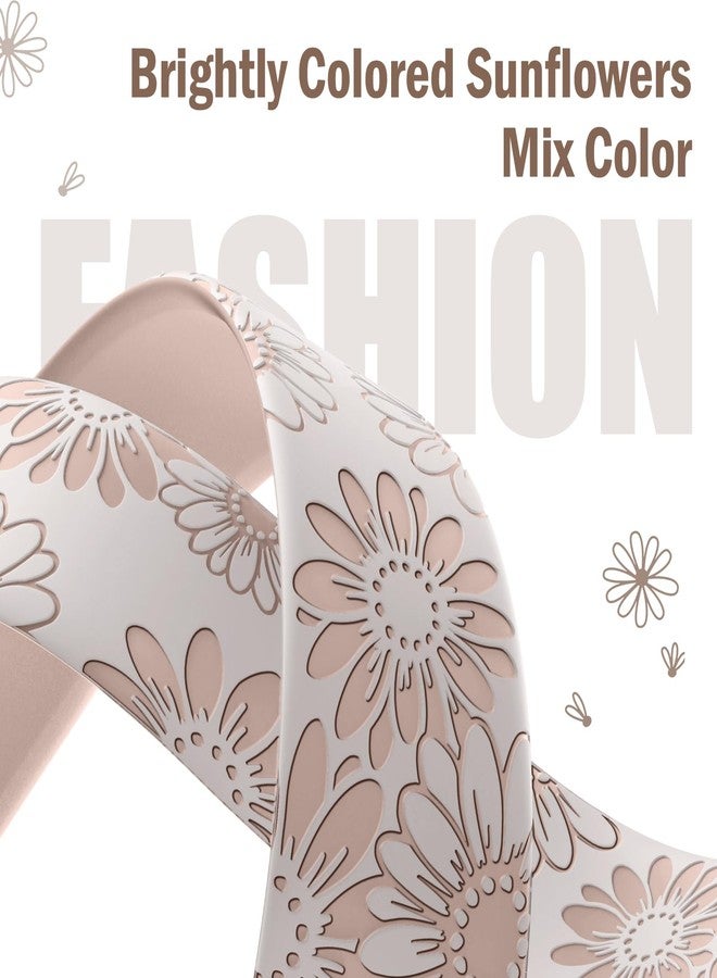 DaQin Floral Engraved Band Compatible with Apple Watch Bands 40mm 41mm 38mm Women, Cute Flower iWatch Bands Soft Silicone Sport Strap for Apple Watch Series 9 8 7 6 5 4 3 2 1 SE Ultra,Starlight/Nude - Image 4