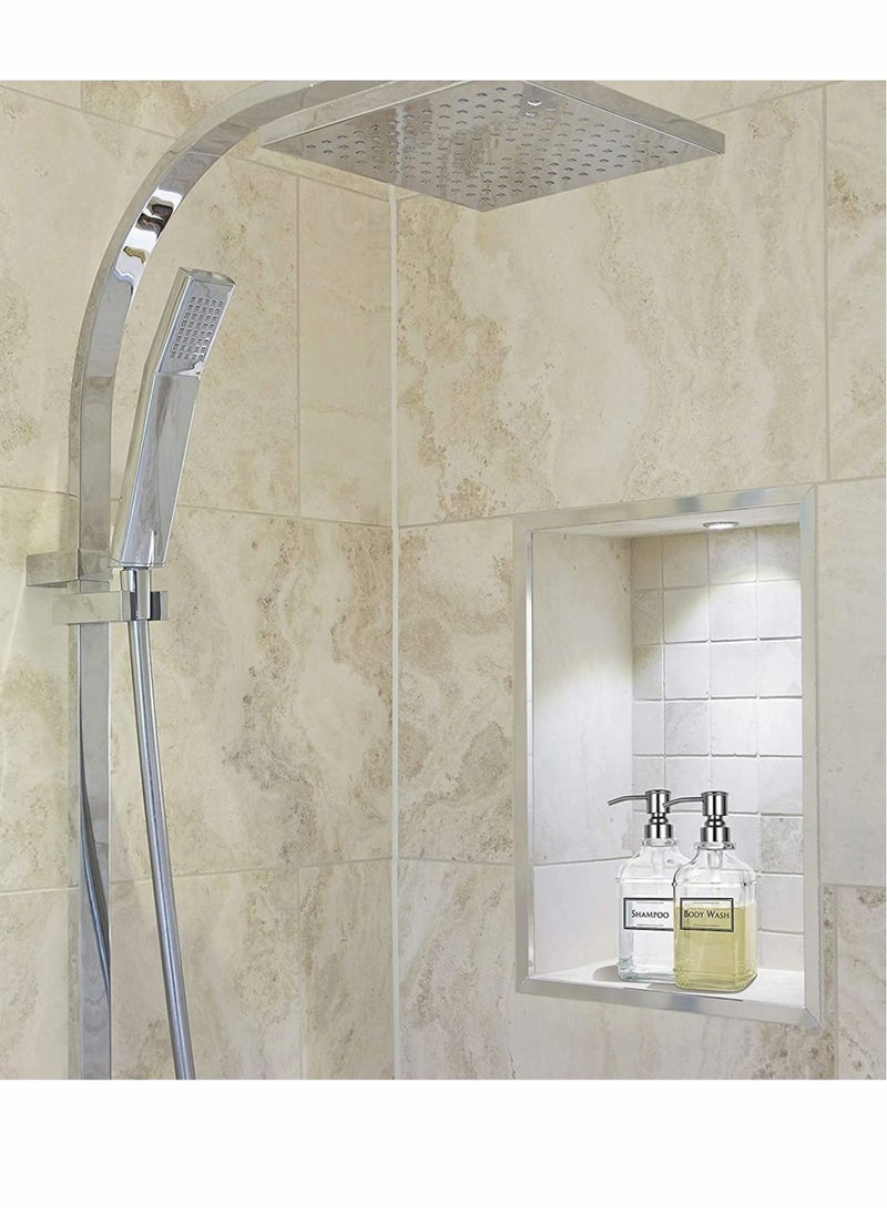 Soap Dispenser Thick Clear Glass with 304 Silver Stainless Steel Pump Refillable Rustproof Hand Soap Dispenser