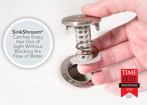 SinkShroom Revolutionary Bathroom Sink Drain Protector Hair Catcher, Strainer, Snare, Nickel Edition - Image 5