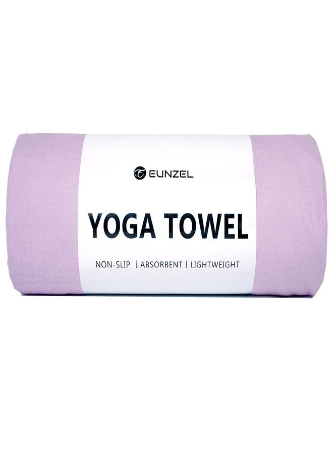 Eunzel Hot Yoga Towel Non Slip Yoga Mat Towel Non-Slip Sweat Absorbent Microfiber Towel for Hot Yoga, Pilates and Workout 72" x 26.5", Taro Purple - Image 1