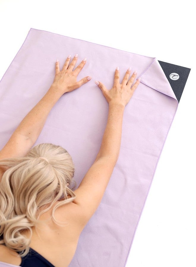 Eunzel Hot Yoga Towel Non Slip Yoga Mat Towel Non-Slip Sweat Absorbent Microfiber Towel for Hot Yoga, Pilates and Workout 72" x 26.5", Taro Purple - Image 5