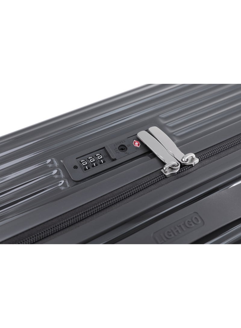 LIGHTGO 7672 Carbon Grey small size suitcase PC Suitcase Trunk case check in luggage 22 inch with TSA travel case YKK zipper - Image 2