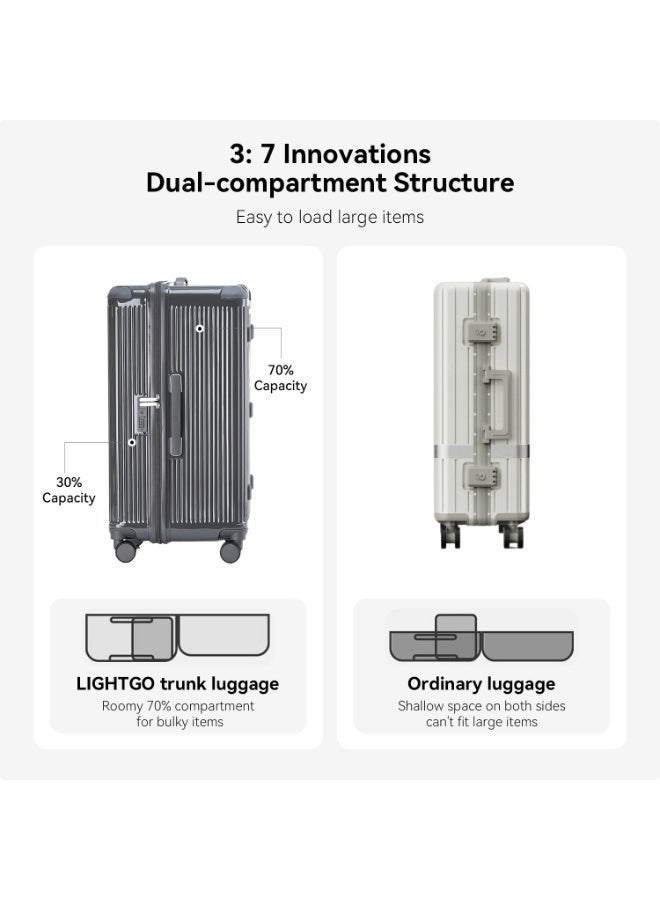 خفيفة الذهاب الأمتعة حقيبة سفر  7672 باللون الرمادي الكربون، صغيرة الحجم، من مادة البولي كاربونيتر (PC)، حقيبة صندوقية للتحميل (للمغادرة) بحجم 22 بوصة، مع مفتاح TSA ومغلق زippers من نوع YKK. - Image 5