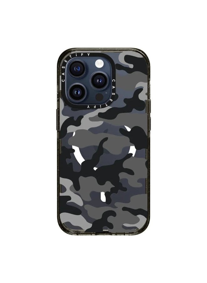 Casetify - MagSafe Impact Case, Compatible w/ iPhone 15 Pro - 8.2Ft. Drop Protection, Shock Absorbing, Slim & LightWeight, Eco-Friendly, Wireless & MagSafe Charging Compatible - Camo Over Black - Image 1