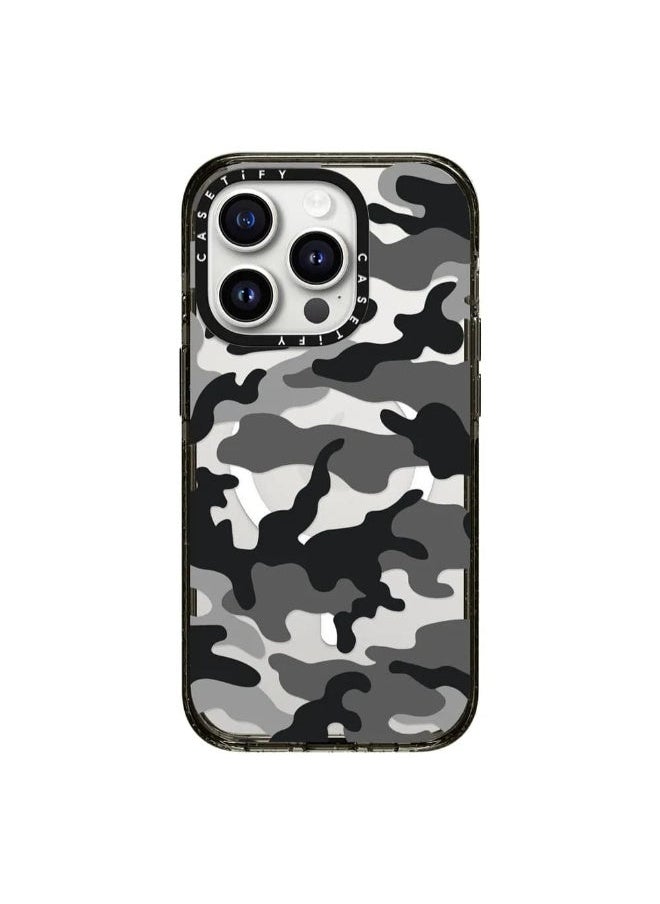 Casetify - MagSafe Impact Case, Compatible w/ iPhone 15 Pro - 8.2Ft. Drop Protection, Shock Absorbing, Slim & LightWeight, Eco-Friendly, Wireless & MagSafe Charging Compatible - Camo Over Black - Image 1
