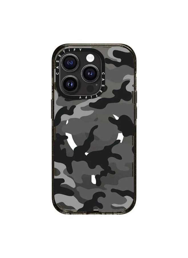 Casetify - MagSafe Impact Case, Compatible w/ iPhone 15 Pro - 8.2Ft. Drop Protection, Shock Absorbing, Slim & LightWeight, Eco-Friendly, Wireless & MagSafe Charging Compatible - Camo Over Black - Image 1