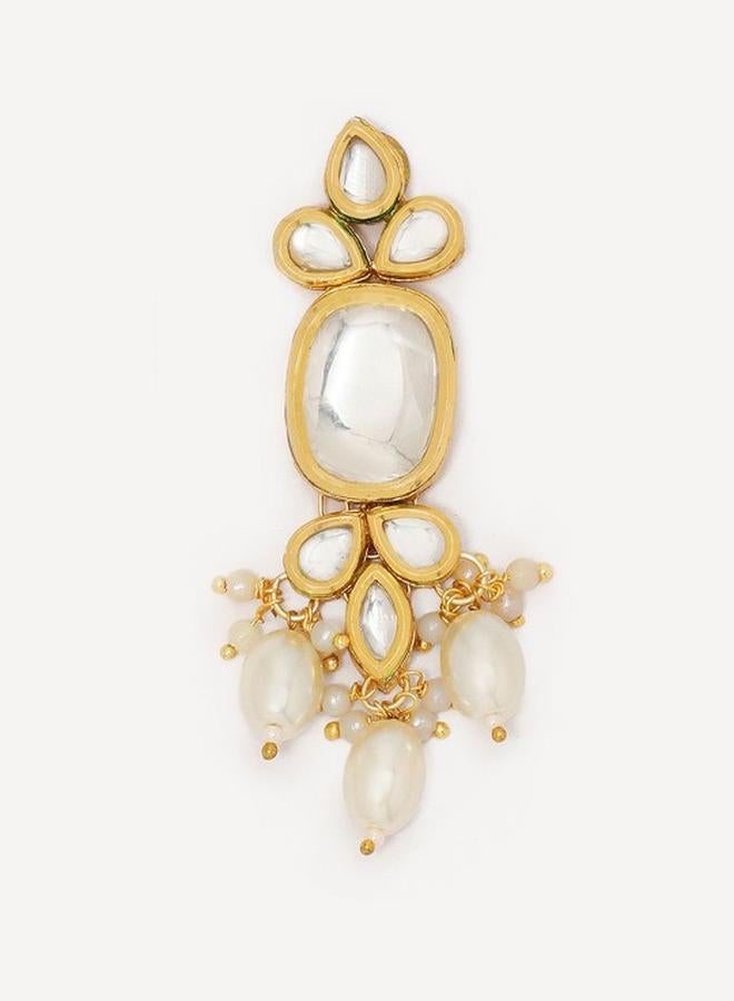 Priyaasi Ethnic Women Brass Earrings with pattern and secured with Post and Back closure and styled in ideal for Ethnic moments — crafted to elevate your special moments. - Image 4