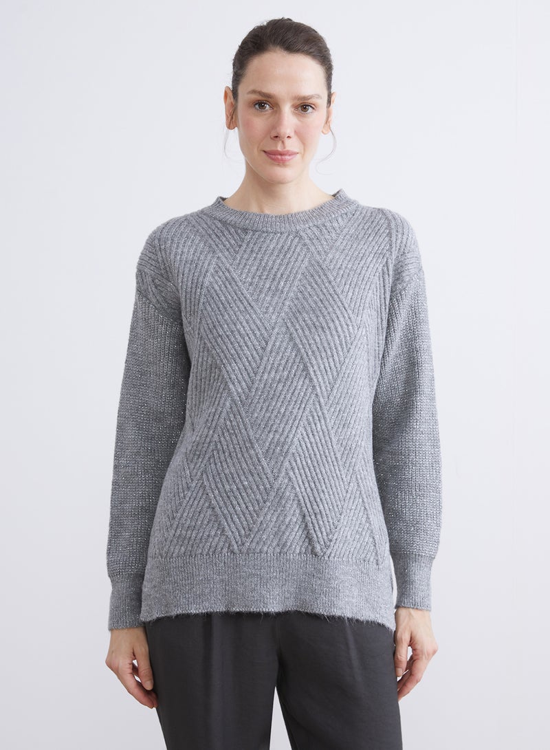 LC WAIKIKI Crew Neck Self-Patterned Women's Knitwear Sweater - Image 2