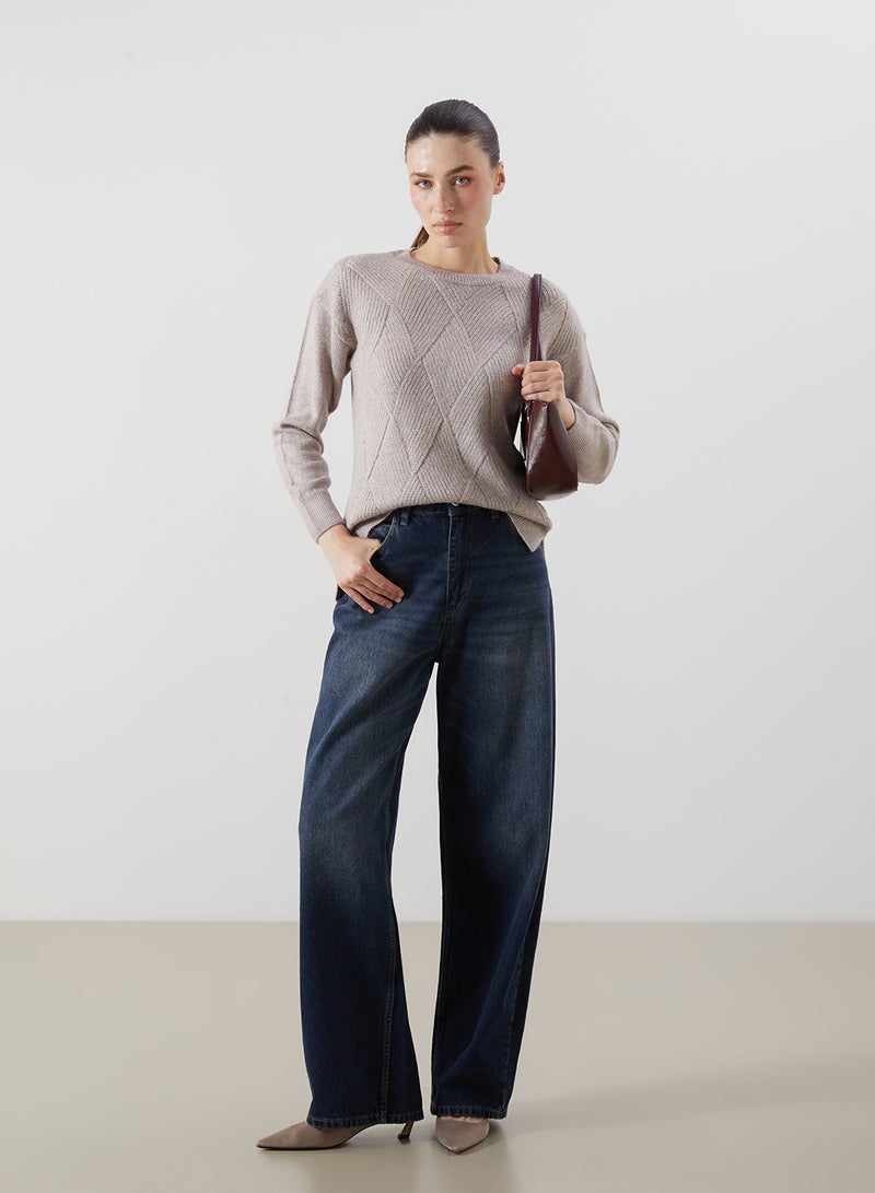 LC WAIKIKI Crew Neck Self-Patterned Women's Knitwear Sweater - Image 4