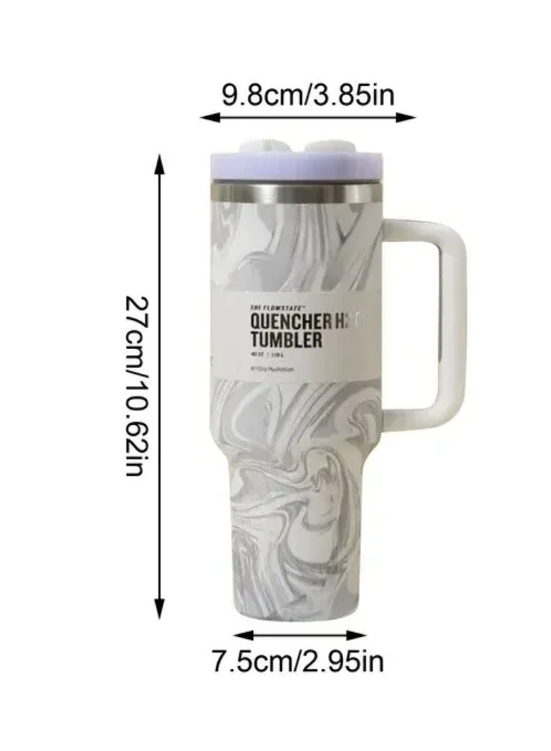 Stanley 40 Oz Tumbler with Handle and Straw – Leak Resistant Flip Lid, Vacuum Insulated, Stainless Steel Portable Travel Mug – Keeps Drinks Hot or Cold for Hours - Image 3