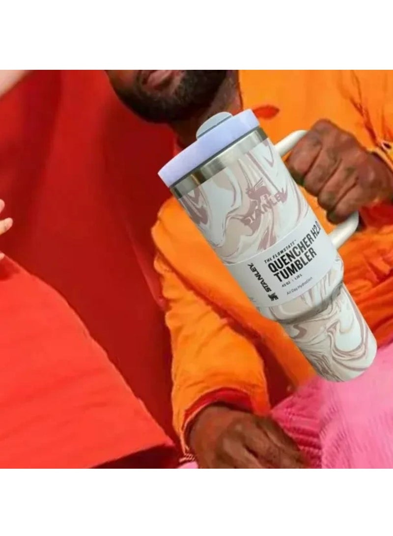 Stanley 40 Oz Tumbler with Handle and Straw – Leak Resistant Flip Lid, Vacuum Insulated, Stainless Steel Portable Travel Mug – Keeps Drinks Hot or Cold for Hours - Image 5