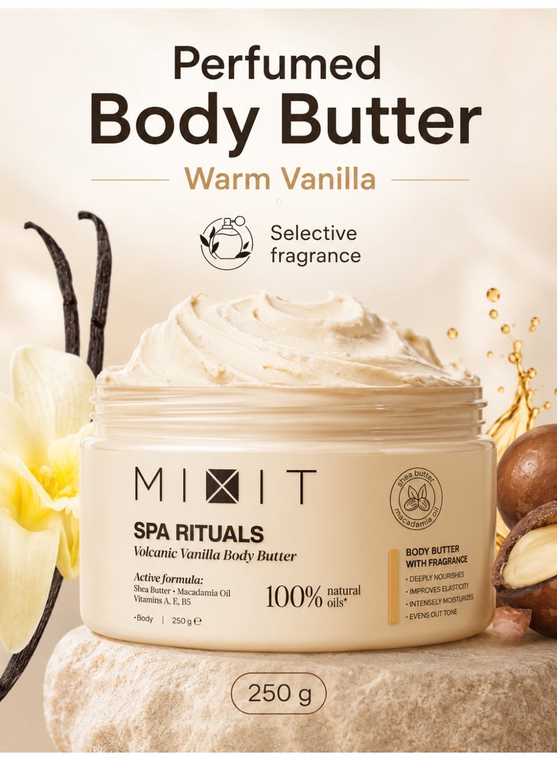 MIXIT Spa Rituals Volcanic Vanilla Softening Body Butter, Nourishing Moisturizer with Shea Butter, 250g - Image 2