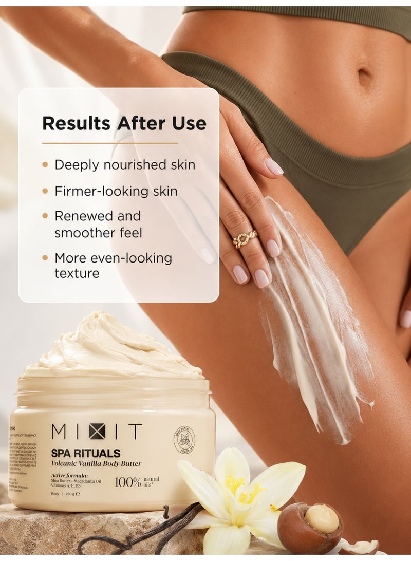 MIXIT Spa Rituals Volcanic Vanilla Softening Body Butter, Nourishing Moisturizer with Shea Butter, 250g - Image 3