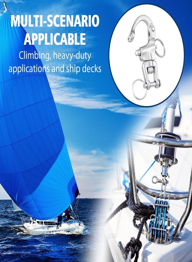 Otoolling 5 Pack 316 Stainless Steel Swivel Snap Shackle U Shaped Heavy Duty Release Spring Hook, Marine Grade Sailing Halyard Shackle for Boat Rigging Industrial Lifting Climbing High Load - Image 4