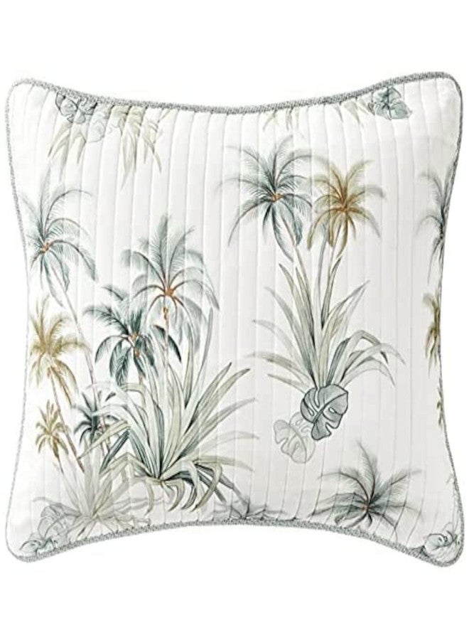 Tommy Bahama - Standard Sham, Cotton Bedding with Envelope Closure, Pre-Washed for Extra Softness (Serenity Palm Blue, 21" x 27") - Image 1