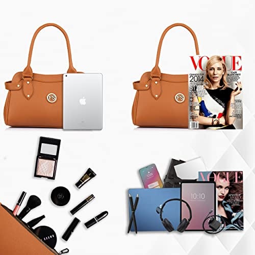Fostelo Women's Kelly Style Satchel Tote Handbag for Women | Ladies Purse | Stylish Shoulder Bag | Gift For Women | Tan - Image 4
