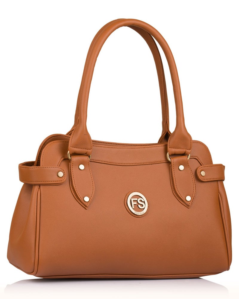 Fostelo Women's Kelly Style Satchel Tote Handbag for Women | Ladies Purse | Stylish Shoulder Bag | Gift For Women | Tan - Image 1
