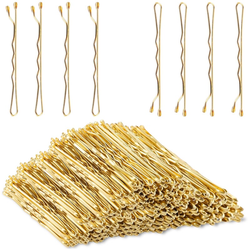 240PCS Blonde Bobby Pins AITRAI Blonde Hair Pins for Blonde Hair Gold Bobby Pins for Women Girls with Box 22 Inch55cm