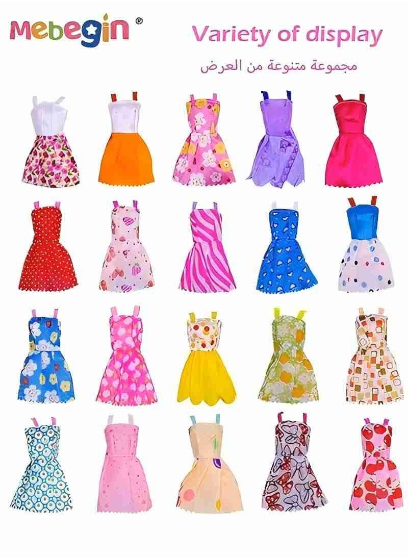 MEBEGIN 90 Pcs Doll Clothes and Accessories Set, Fashion Design Kit for 30cm Dolls, Colorful Unique Barbie Doll Stuff, Fashion Doll Clothes Set, Easy to Put on and Take Off, Perfect Gifts for Girls(Excluding Dolls)  - Image 3