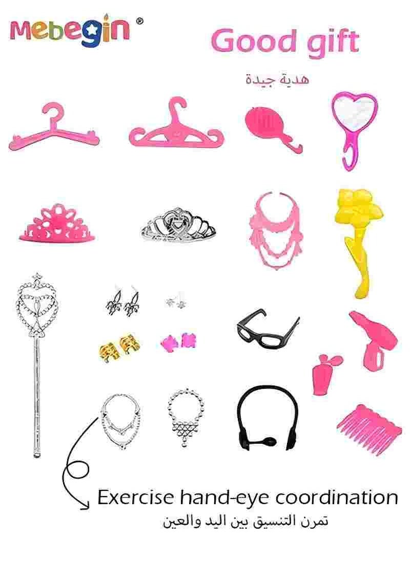MEBEGIN 90 Pcs Doll Clothes and Accessories Set, Fashion Design Kit for 30cm Dolls, Colorful Unique Barbie Doll Stuff, Fashion Doll Clothes Set, Easy to Put on and Take Off, Perfect Gifts for Girls(Excluding Dolls)  - Image 4