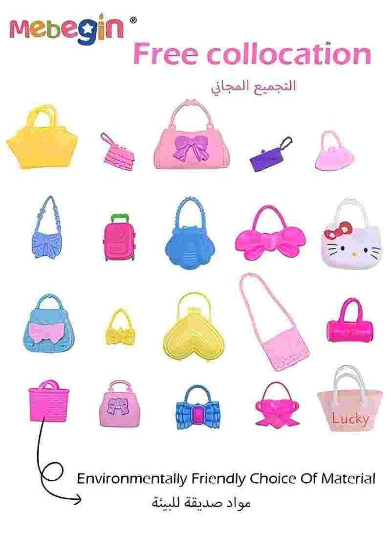 MEBEGIN 90 Pcs Doll Clothes and Accessories Set, Fashion Design Kit for 30cm Dolls, Colorful Unique Barbie Doll Stuff, Fashion Doll Clothes Set, Easy to Put on and Take Off, Perfect Gifts for Girls(Excluding Dolls)  - Image 5