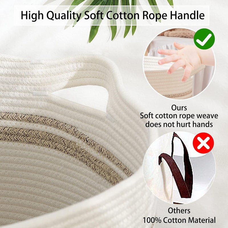 OIAHOMY Laundry Hampers - Storage Basket with Handles - Decorative Basket for the Living Room - Woven Storage Basket for Toys, Pillows, Blankets, Clothes - Image 4
