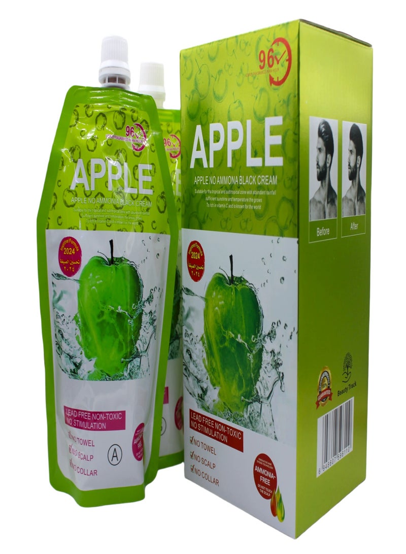 بيوتي تراك آبل - كريم صبغة شعر أسود بدون أمونيا (500 مل + 500 مل) تركيبة محسّنة 2024 – خالية من الرصاص والمواد السامة – لون طبيعي أسود - Image 1