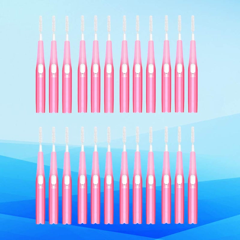 comfrt 30PCS Interdental Brush Toothpick Tooth Flossing Head Oral Dental Hygiene Brush Tooth Cleaning Tool (Pink 0.6mm) - Image 4