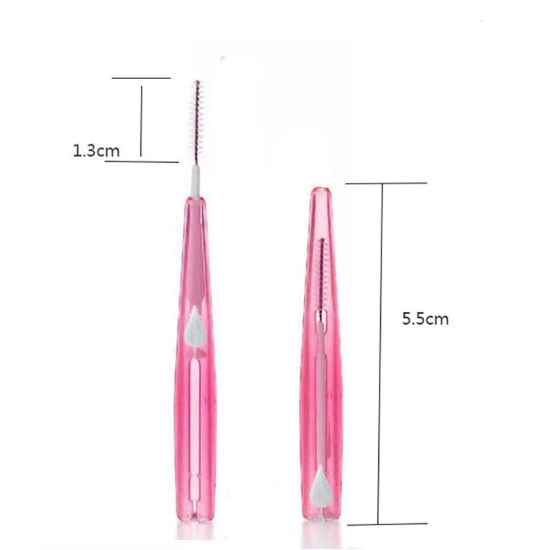 comfrt 30PCS Interdental Brush Toothpick Tooth Flossing Head Oral Dental Hygiene Brush Tooth Cleaning Tool (Pink 0.6mm) - Image 3