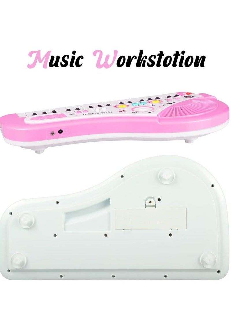 Generic - Kids Piano Keyboard, Piano for Kids with Microphone Portable Electronic Keyboards for Beginners 37 Keys Musical Toy for Baby Girls Birthday Gift 3 4 5 6 7 Year Old Kids Toy Piano (Pink) - Image 1
