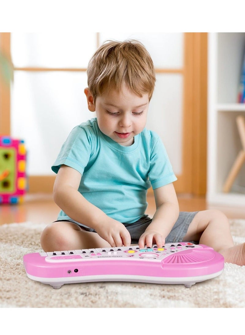 Generic - Kids Piano Keyboard, Piano for Kids with Microphone Portable Electronic Keyboards for Beginners 37 Keys Musical Toy for Baby Girls Birthday Gift 3 4 5 6 7 Year Old Kids Toy Piano (Pink) - Image 1