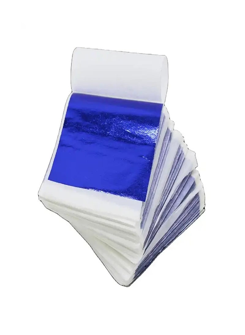 Smart 50pcs Resin Metallic Blue Leaf Sheet Paper for Nails Decoration Craft Art - Image 1