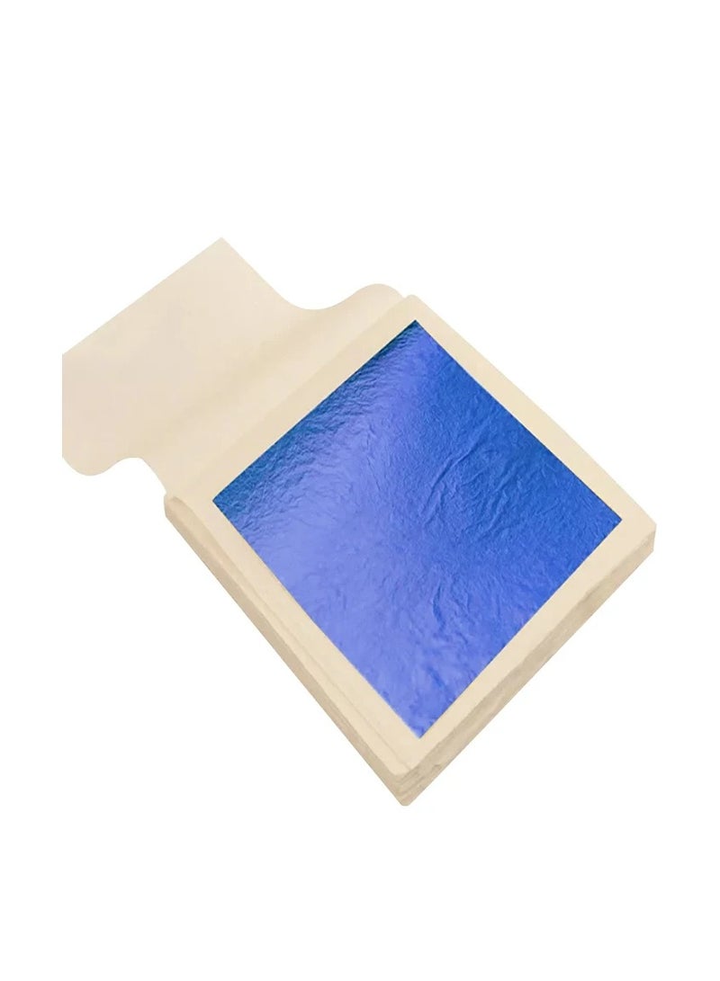 Smart 50pcs Resin Metallic Blue Leaf Sheet Paper for Nails Decoration Craft Art - Image 2