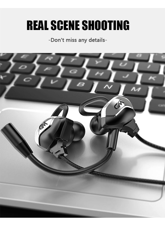 Wired Headphones with Mic, In-Ear Wired Earphones, 3.5mm Jack Noise Reduction Premium Stereo Sound Headphone Earbuds (Black)