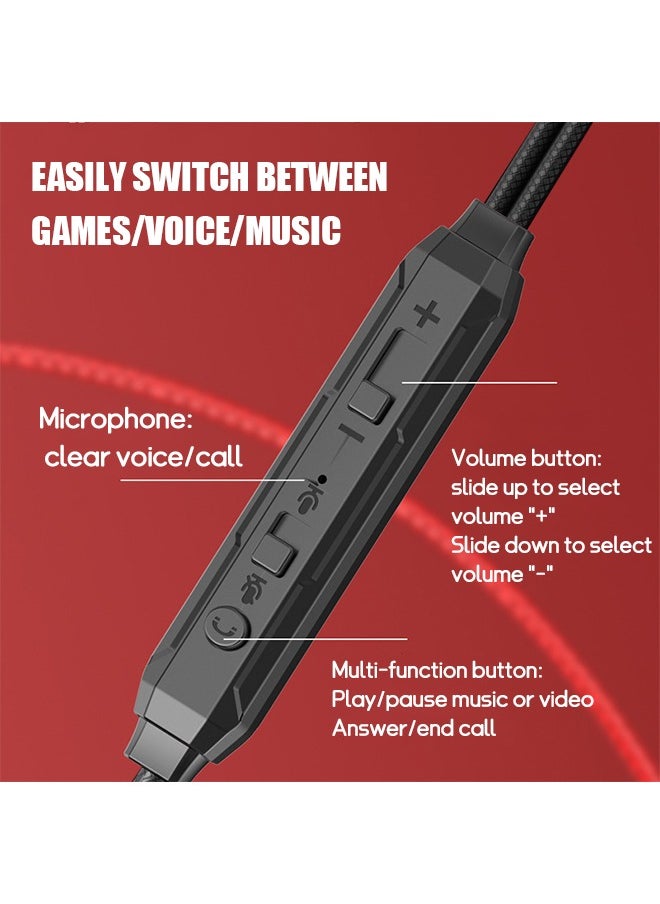 Wired Headphones with Mic, In-Ear Wired Earphones, 3.5mm Jack Noise Reduction Premium Stereo Sound Headphone Earbuds (Black)